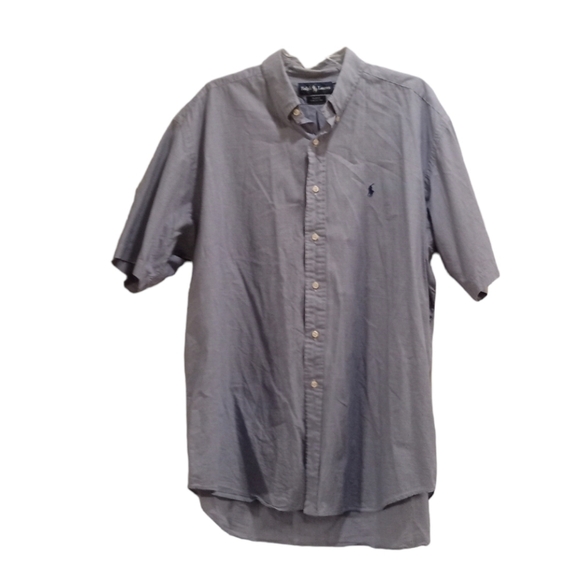 Ralph Lauren Blake Blue and White Short Sleeve Casual Button Down Shirt Size XL - Picture 1 of 4